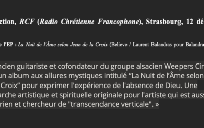 Rédaction, RCF (Radio Chrétienne Francophone), Strasbourg, 12 décembre 2025.